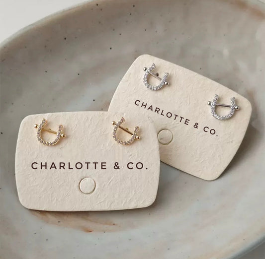 韓系馬蹄閃石耳環