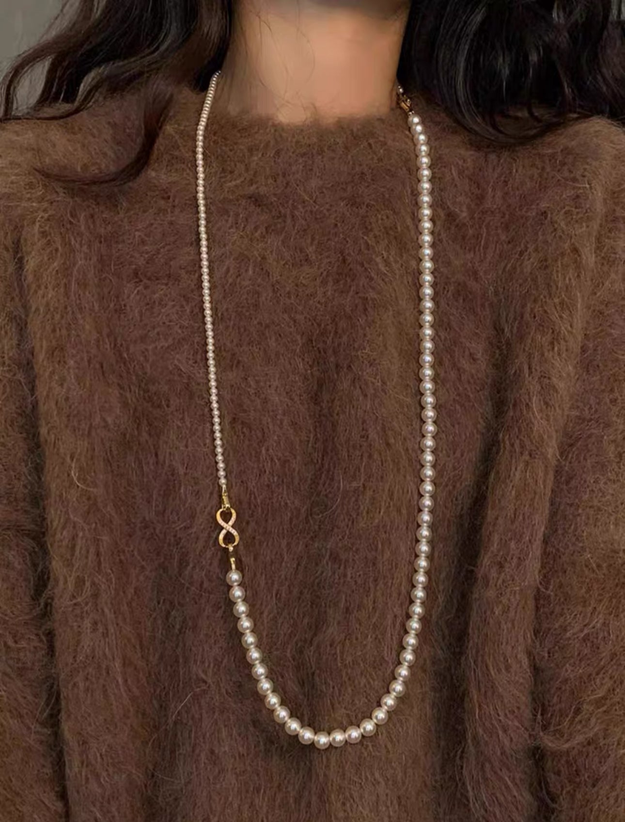 韓系八字扣層層珍珠鏈