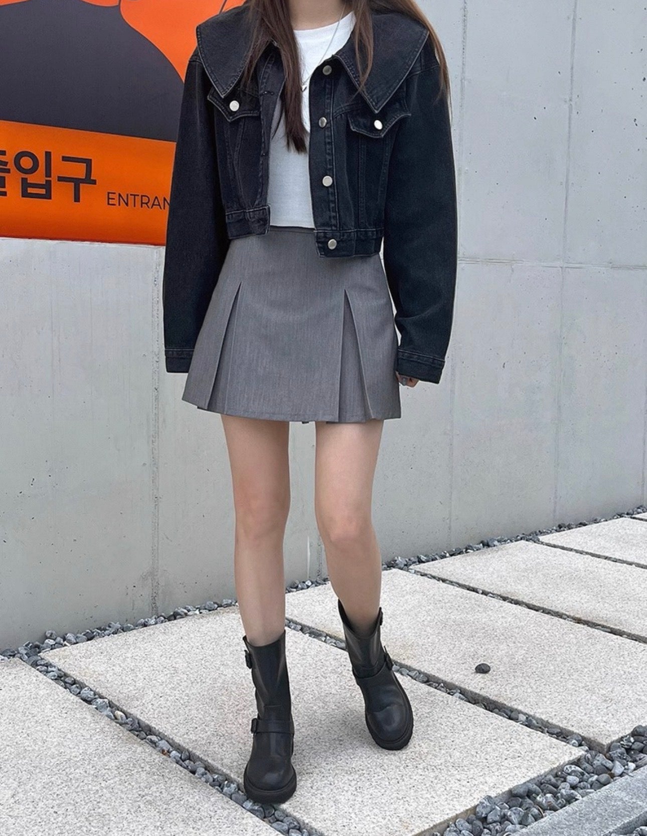 韓系娃娃領牛仔褸