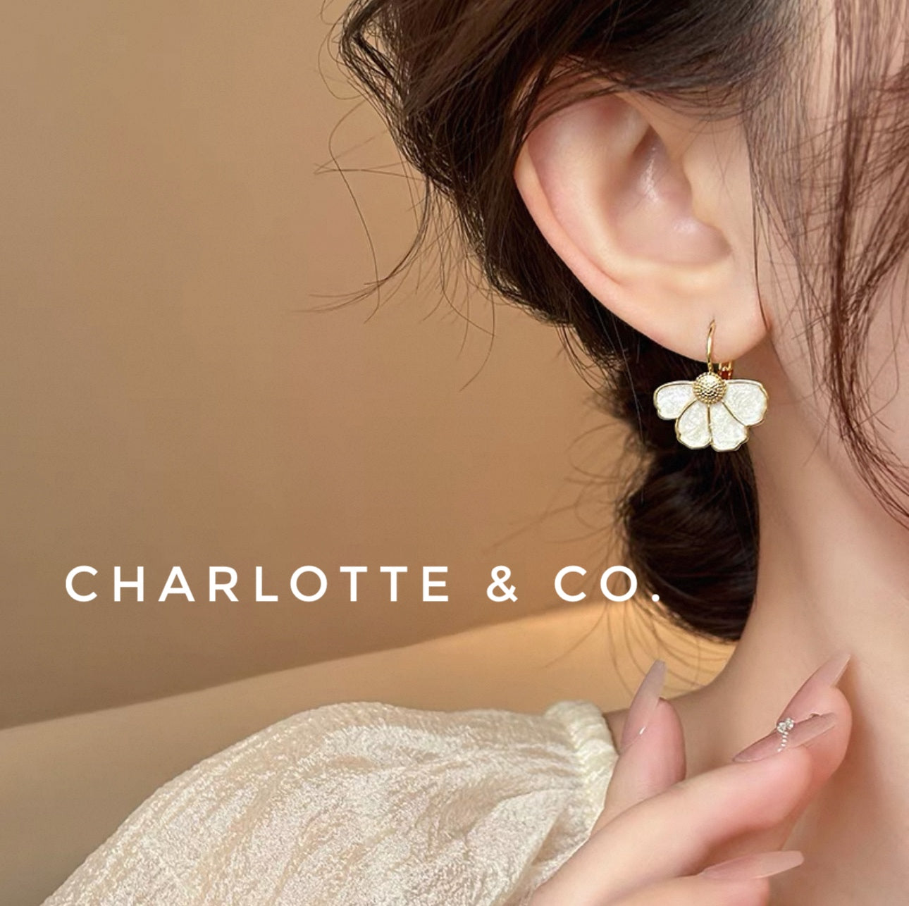 韓系下花瓣吊耳環