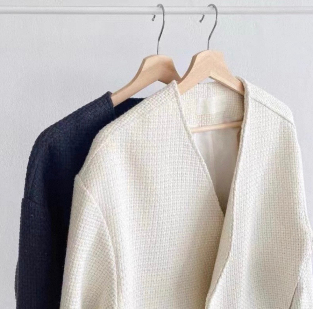 韓系圓領紋理小香風外套