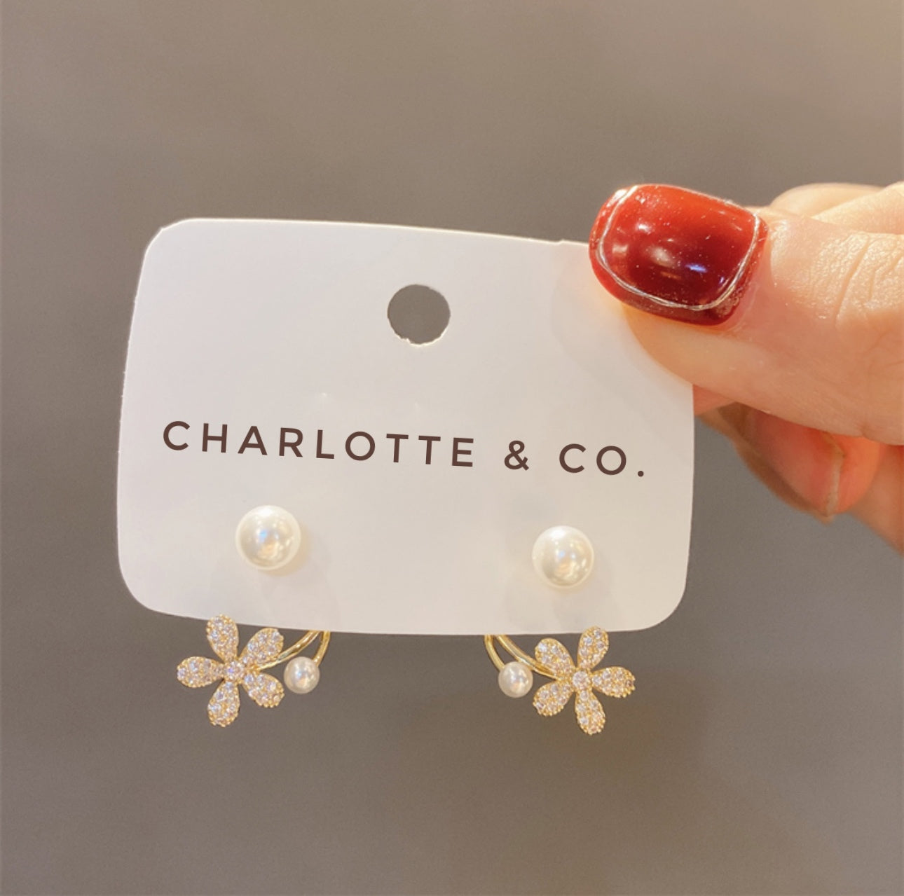 韓系閃石小花珠耳環