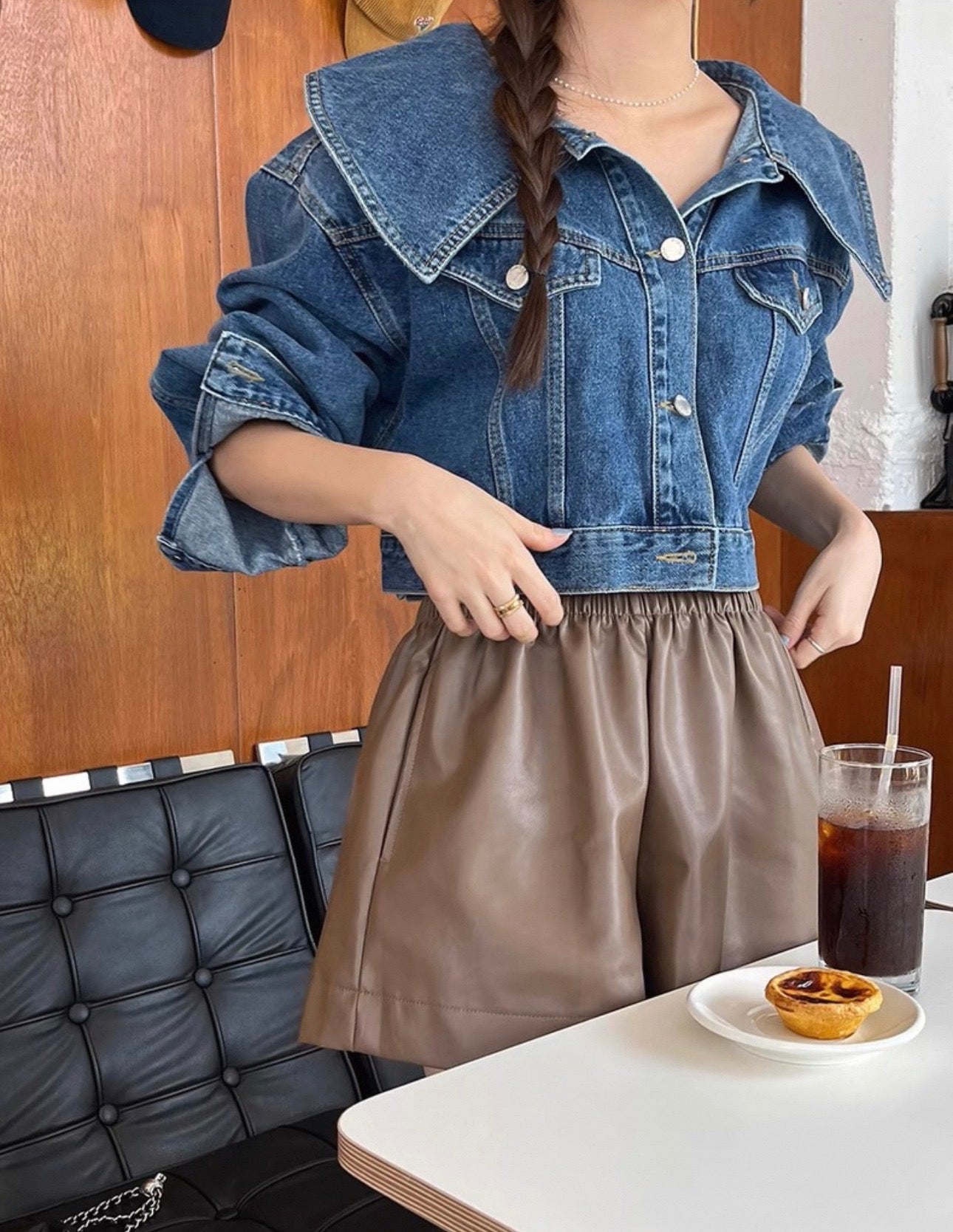 韓系娃娃領牛仔褸