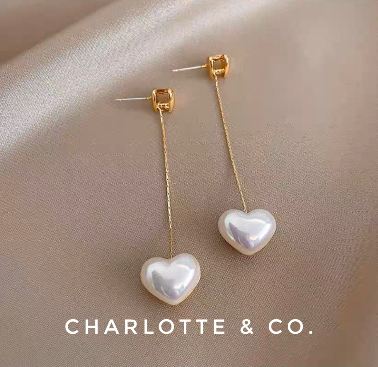 韓系吊心心耳環