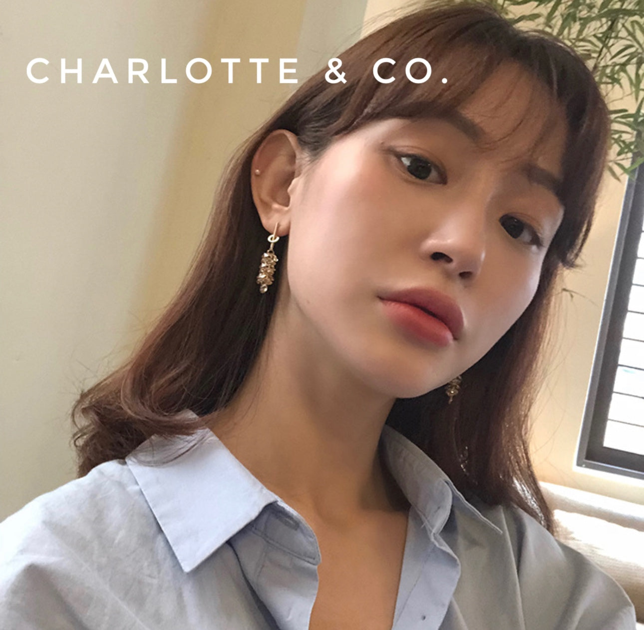 韓系串串水晶耳環