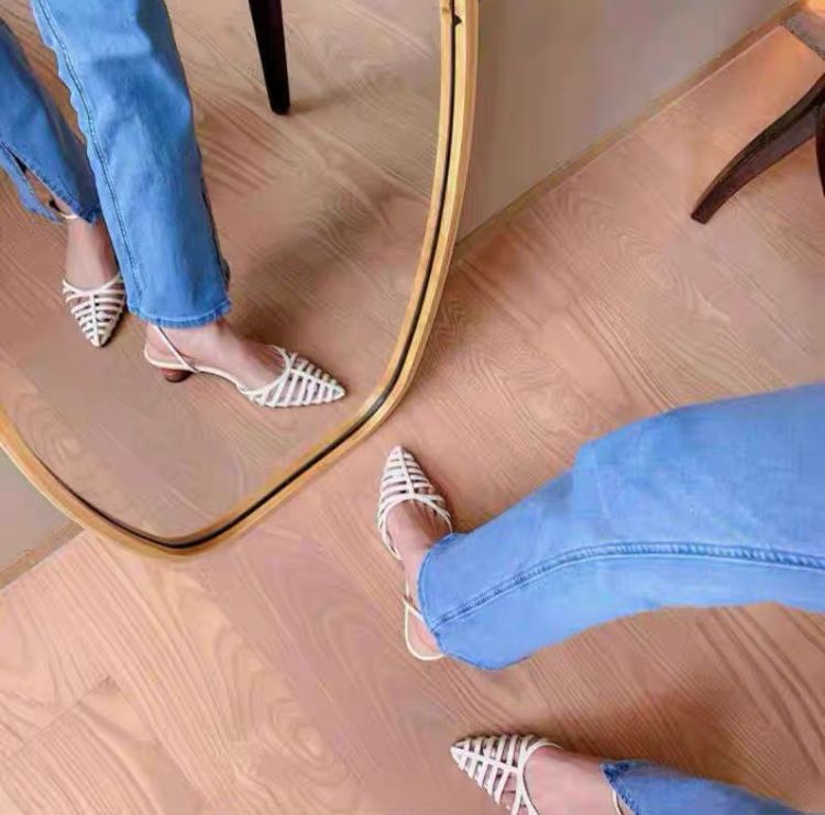 *Shoe 韓系鏤空粗跟涼鞋