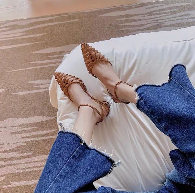 *Shoe 韓系鏤空粗跟涼鞋