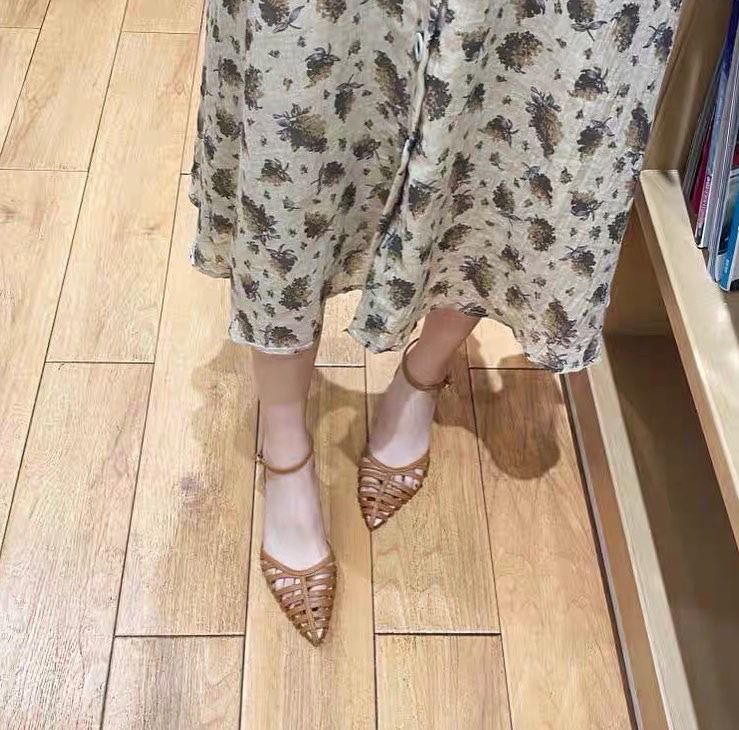 *Shoe 韓系鏤空粗跟涼鞋