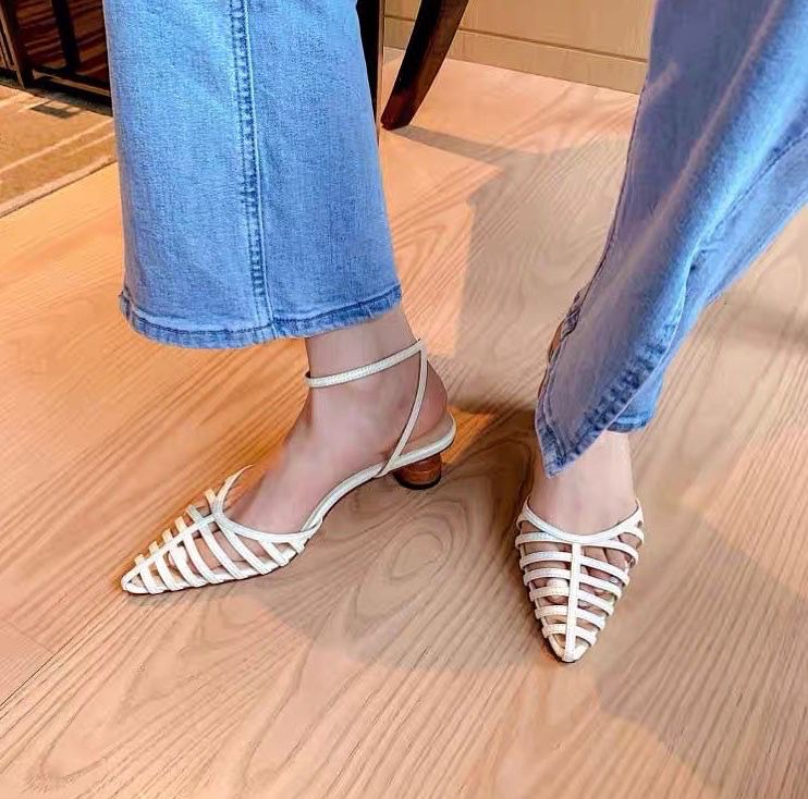 *Shoe 韓系鏤空粗跟涼鞋