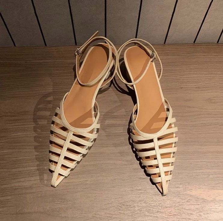 *Shoe 韓系鏤空粗跟涼鞋