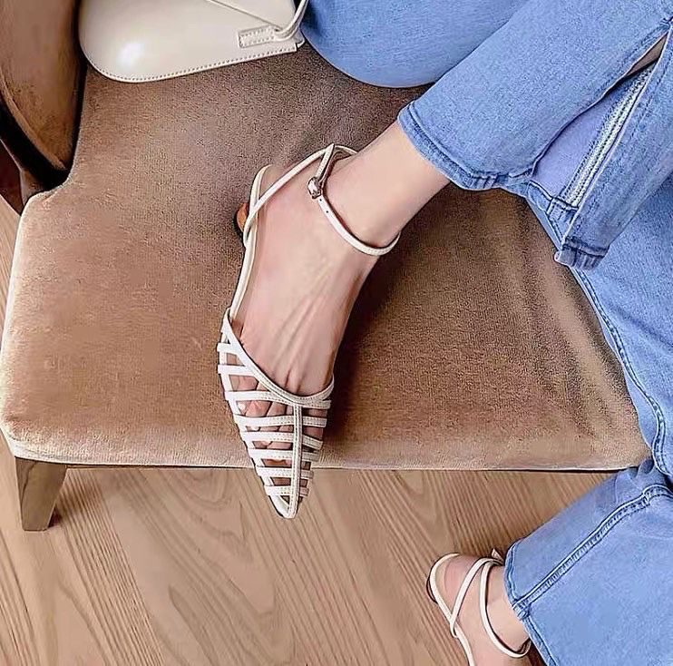 *Shoe 韓系鏤空粗跟涼鞋