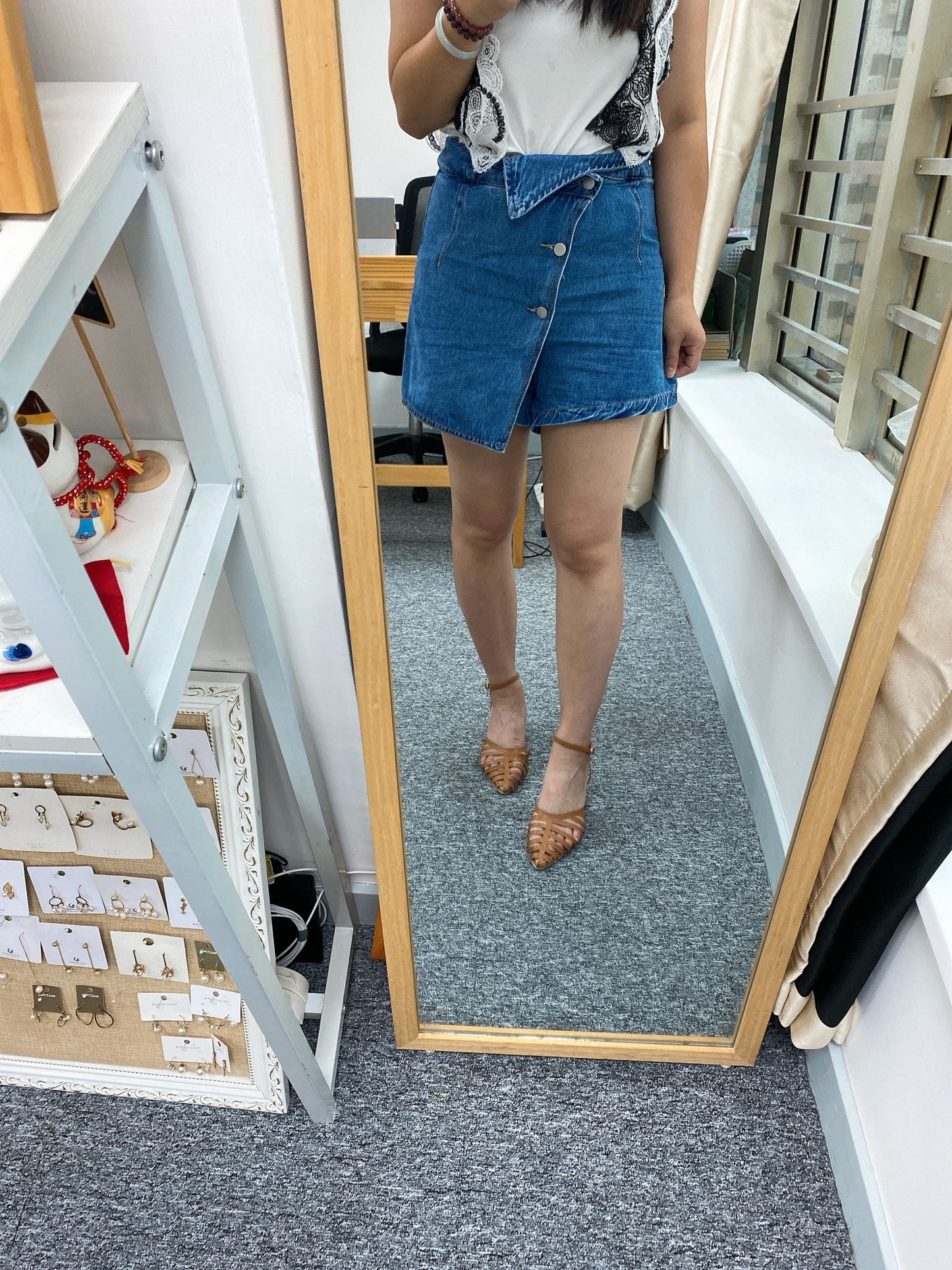 *Shoe 韓系鏤空粗跟涼鞋