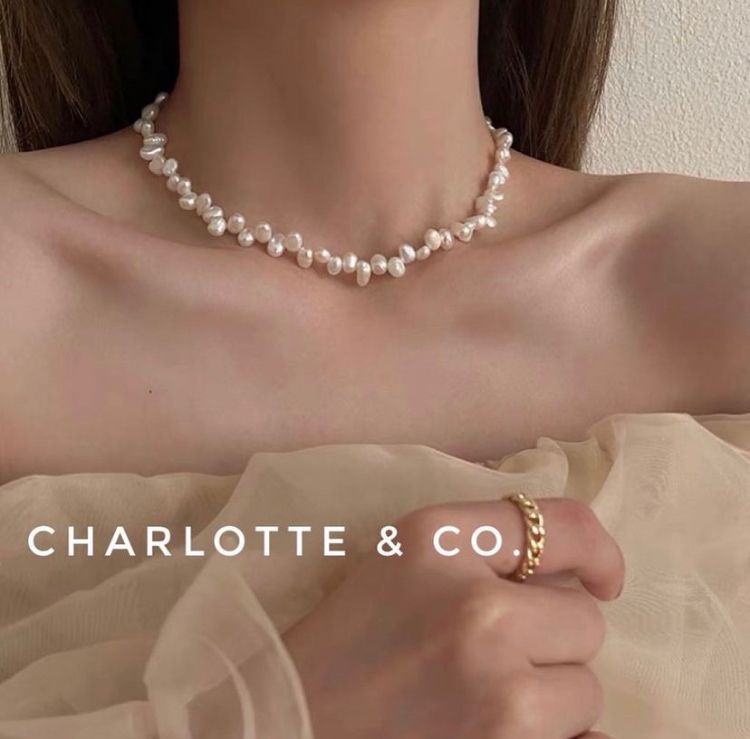 韓系天然淡水珠短項鏈