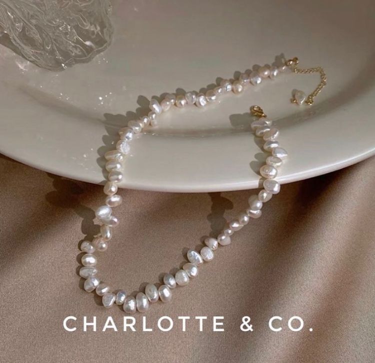 韓系天然淡水珠短項鏈