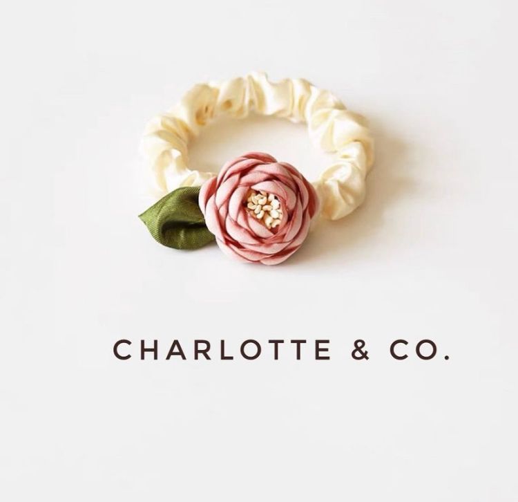 韓系緞面玫瑰花髮圈