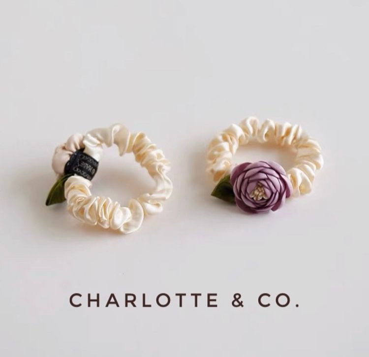 韓系緞面玫瑰花髮圈