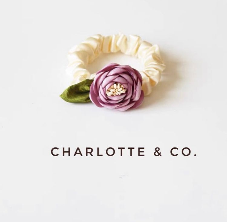 韓系緞面玫瑰花髮圈