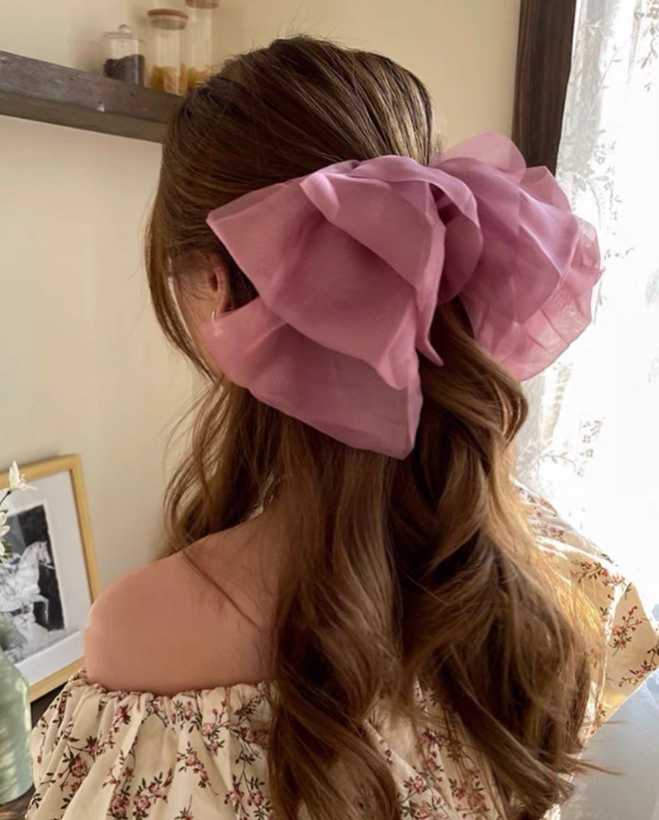 韓系大紗蝴蝶結夾