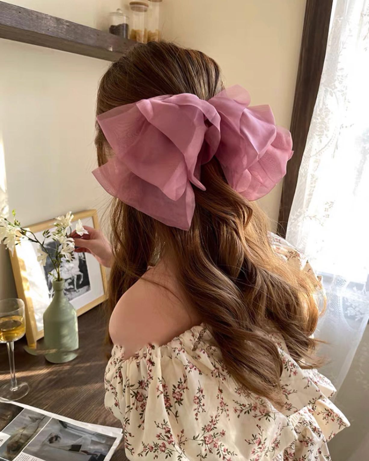 韓系大紗蝴蝶結夾