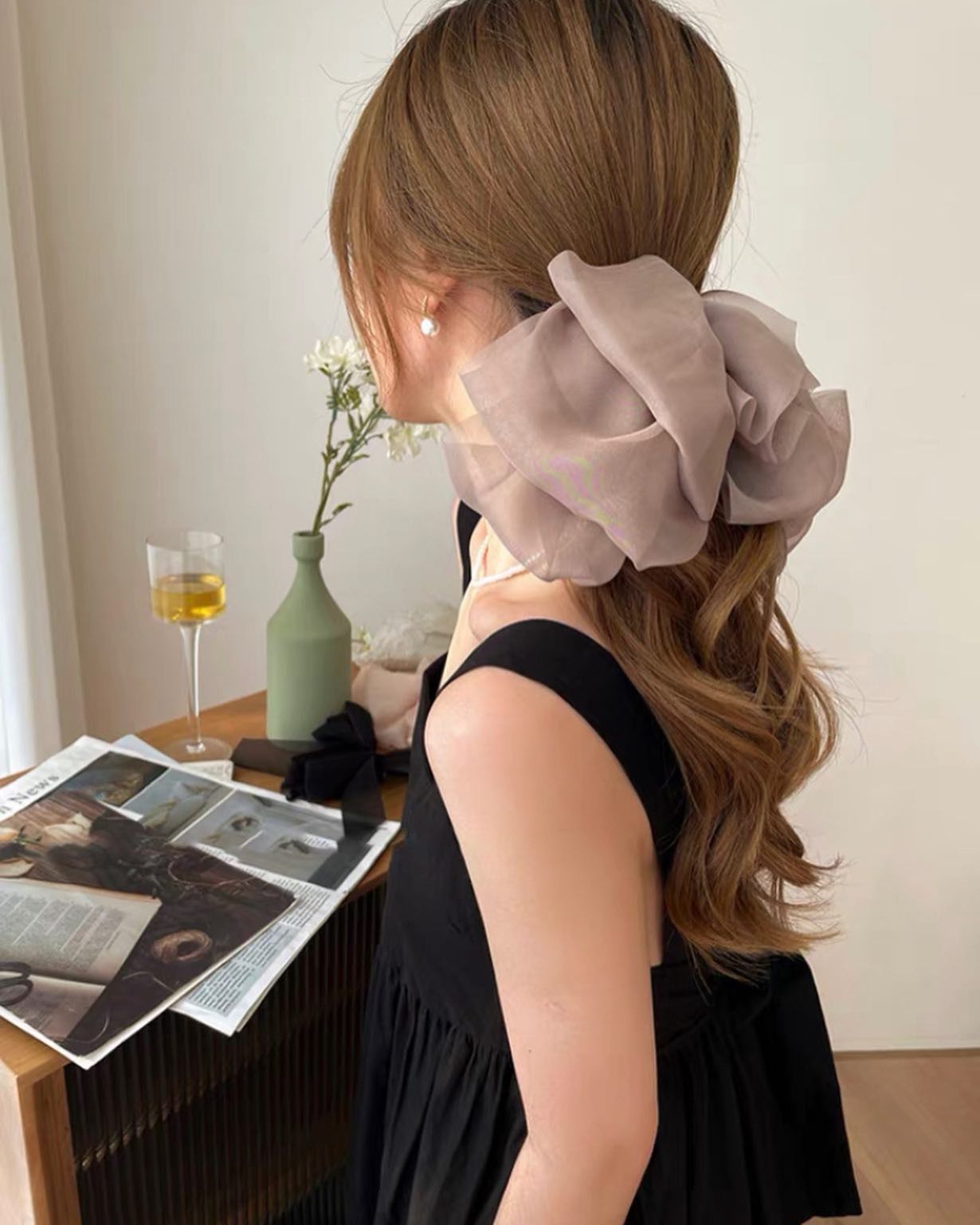 韓系大紗蝴蝶結夾