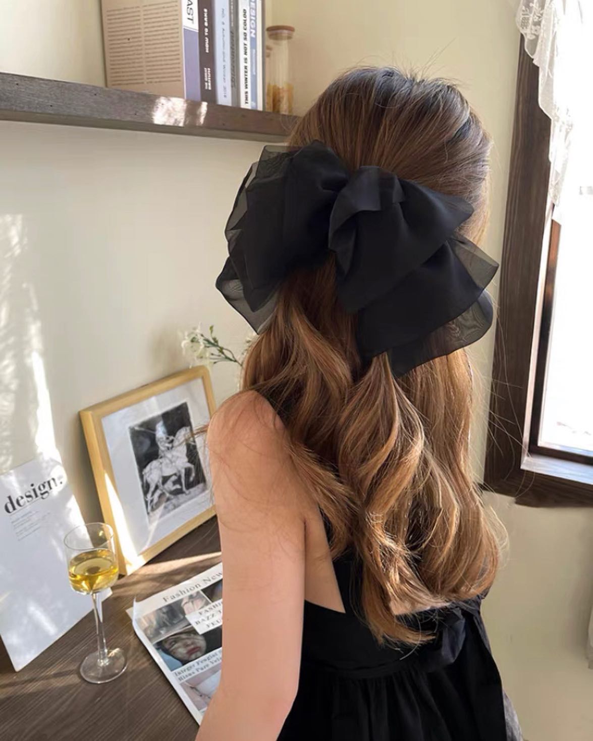 韓系大紗蝴蝶結夾