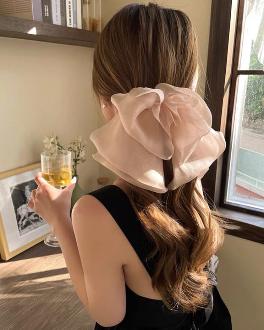 韓系大紗蝴蝶結夾