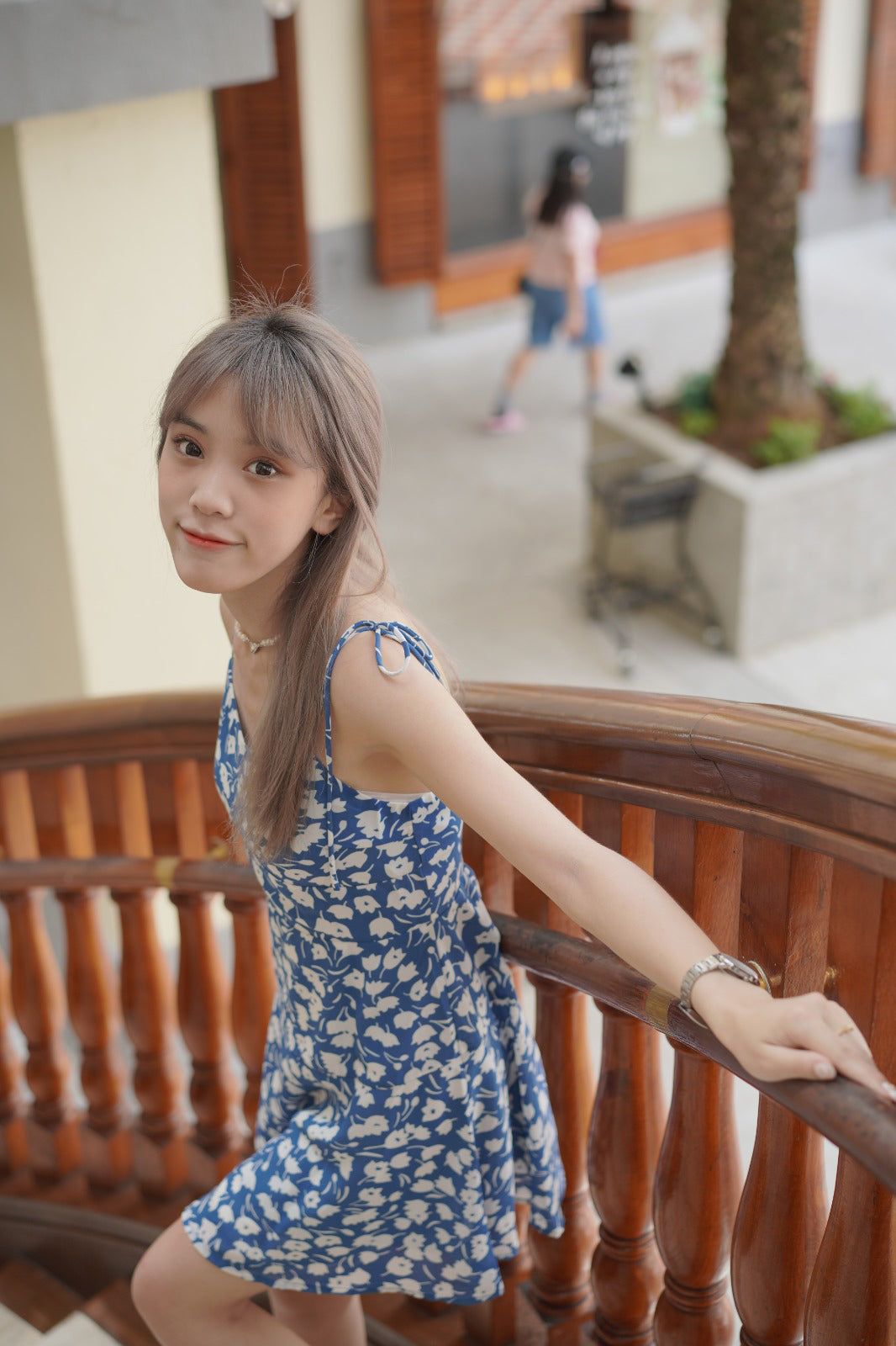 韓系吊帶碎花連身裙