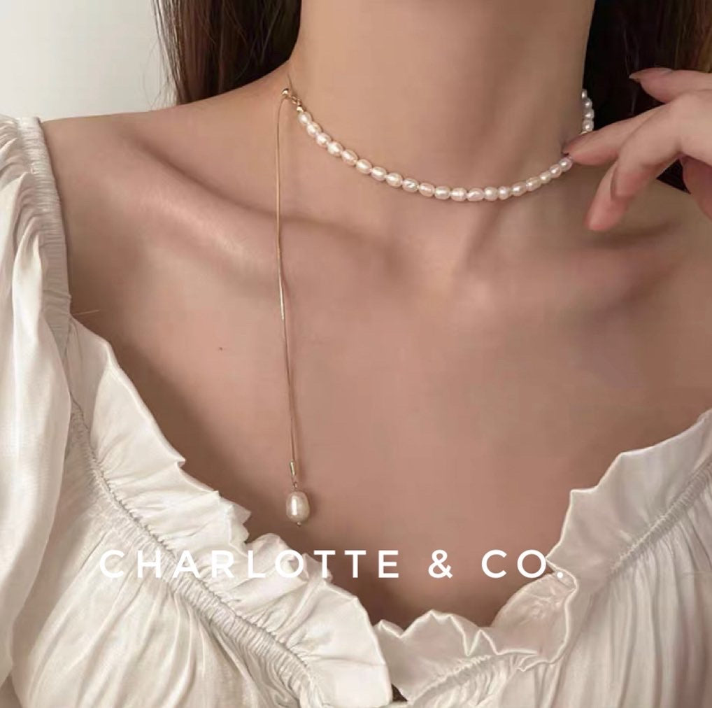 韓系半珠半鏈項鏈