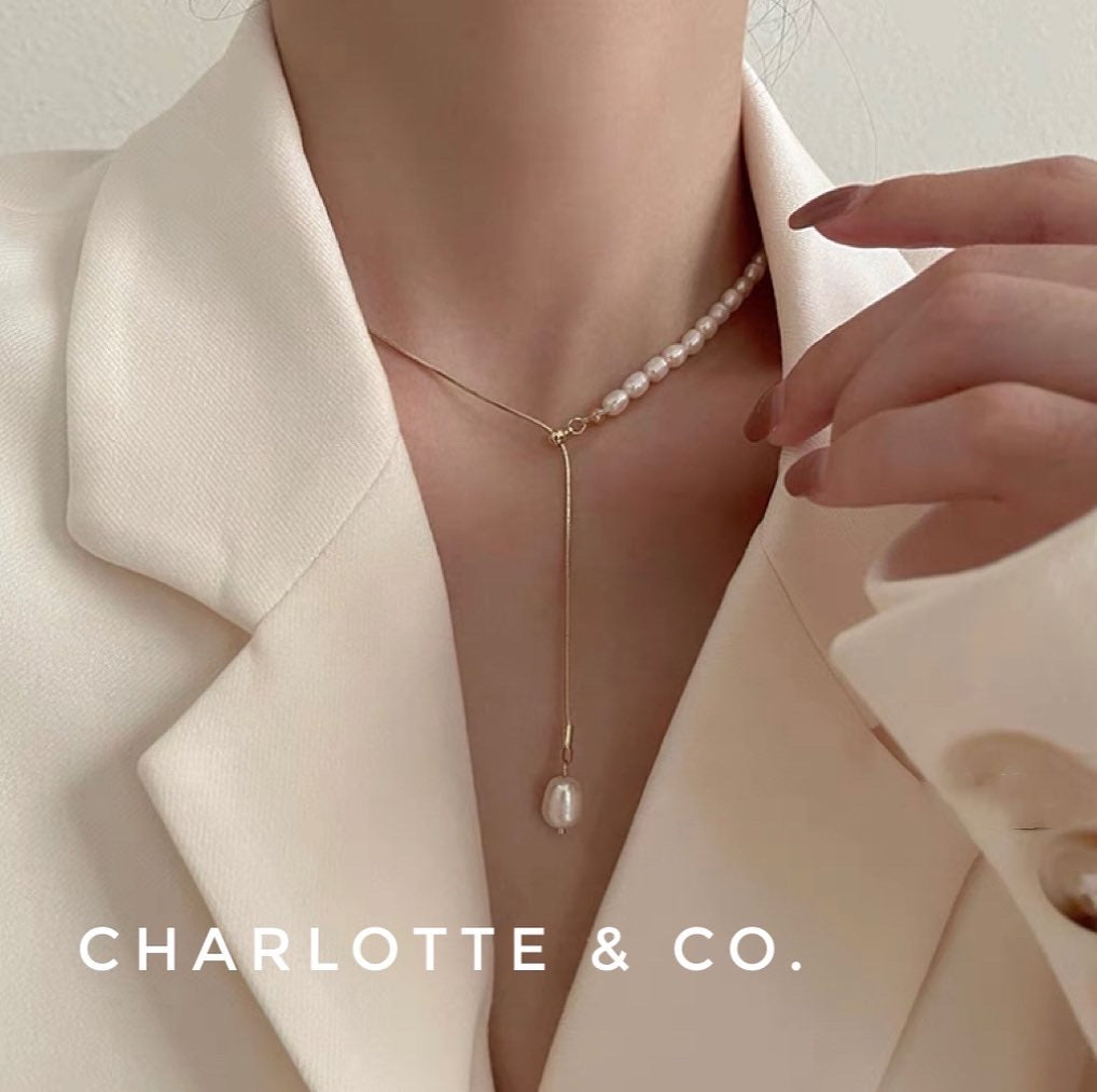 韓系半珠半鏈項鏈