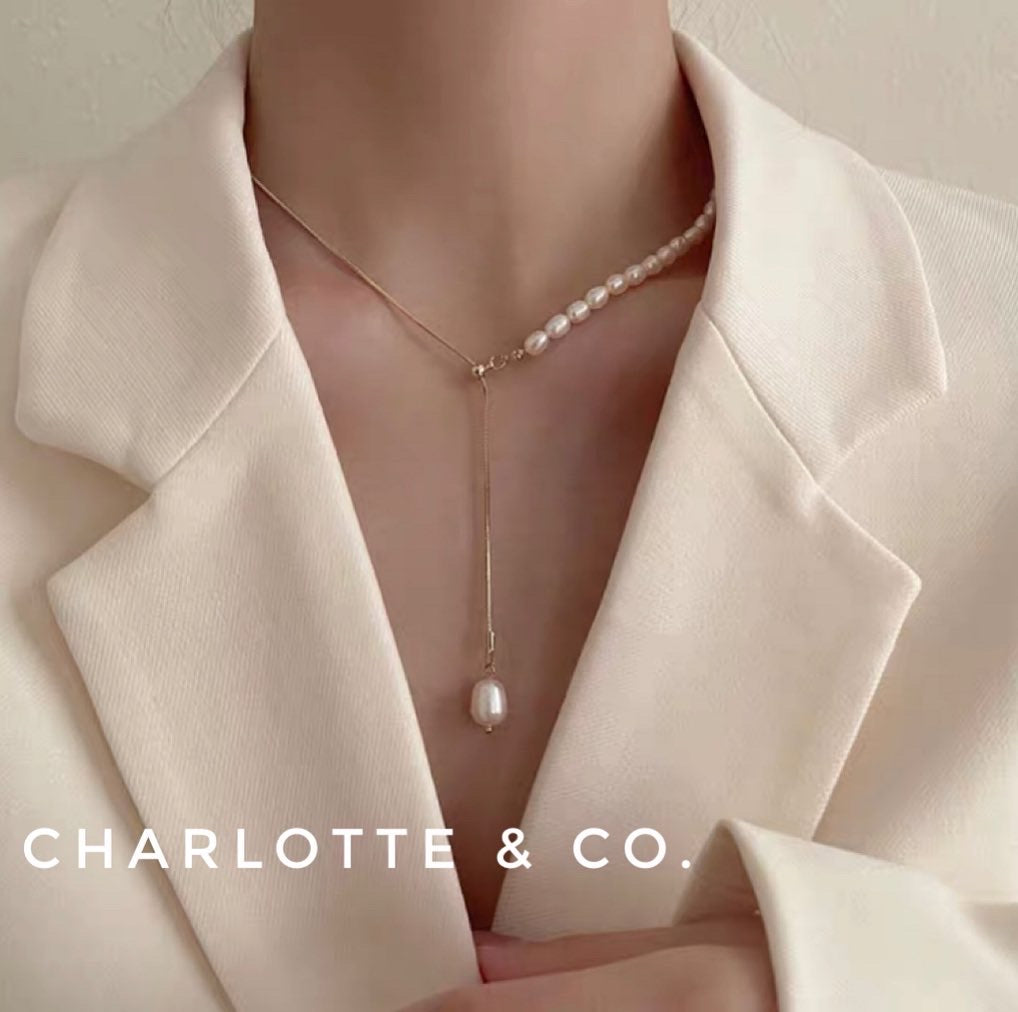 韓系半珠半鏈項鏈