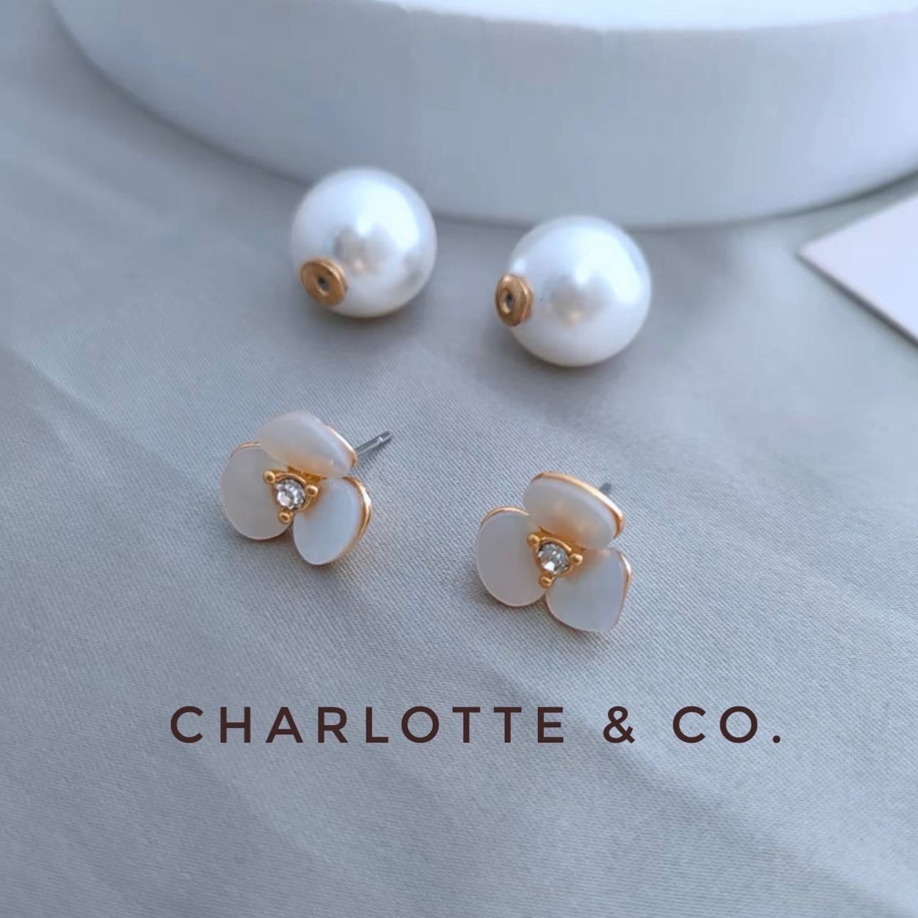 韓系三葉花珠耳環