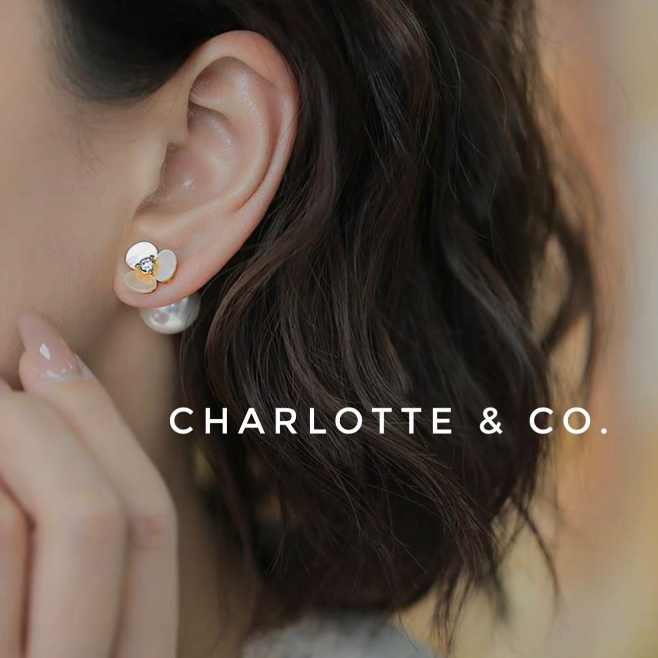 韓系三葉花珠耳環