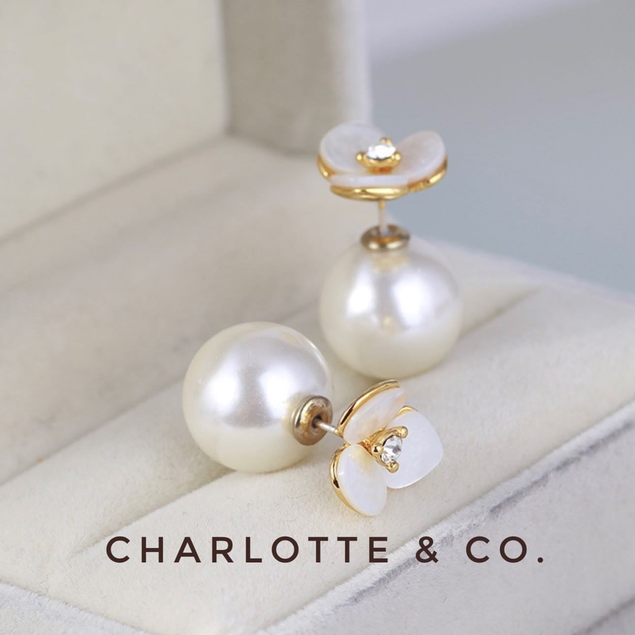 韓系三葉花珠耳環