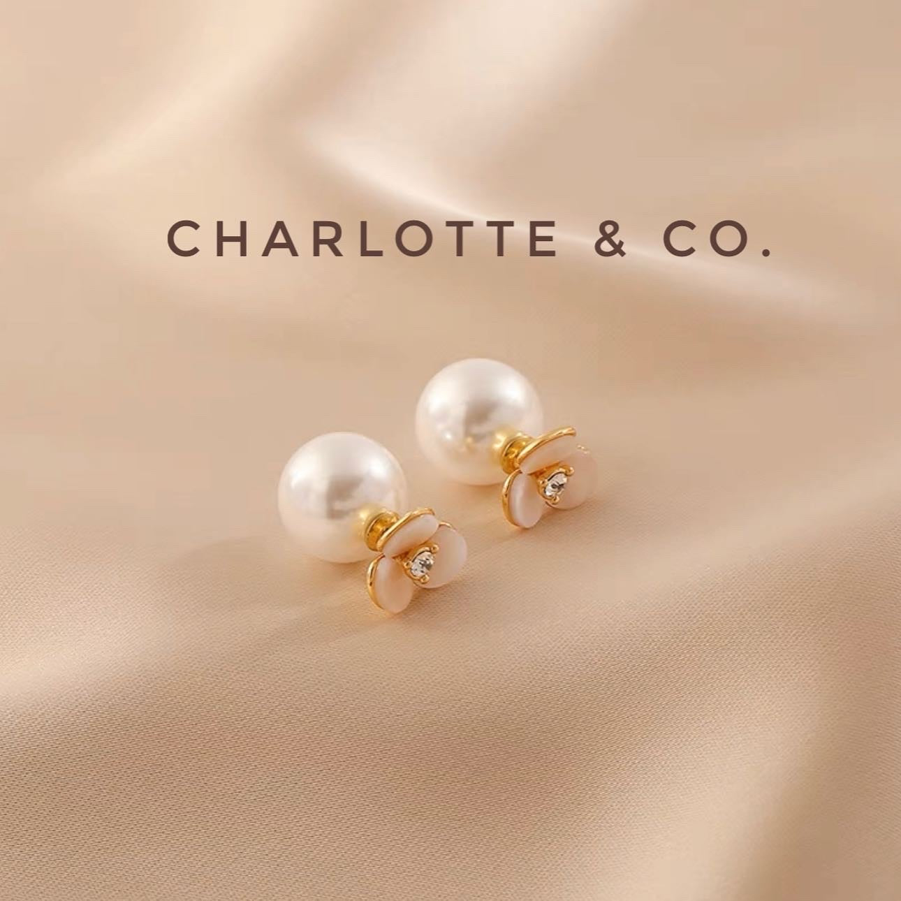 韓系三葉花珠耳環