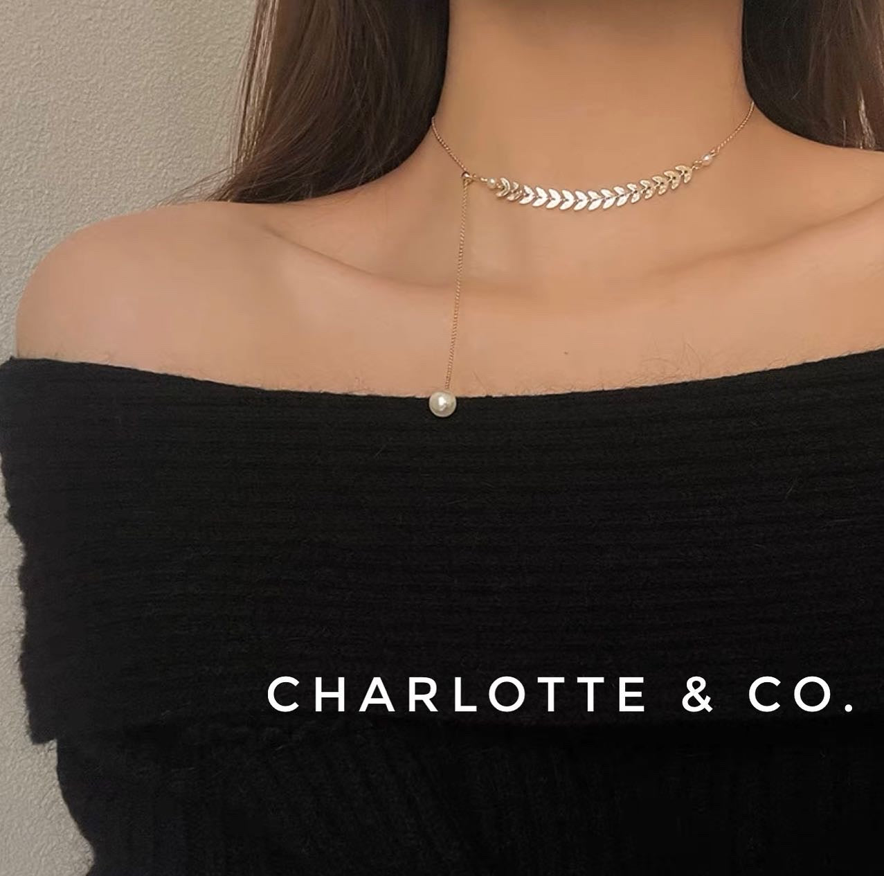 韓系麥穗吊珠項鏈