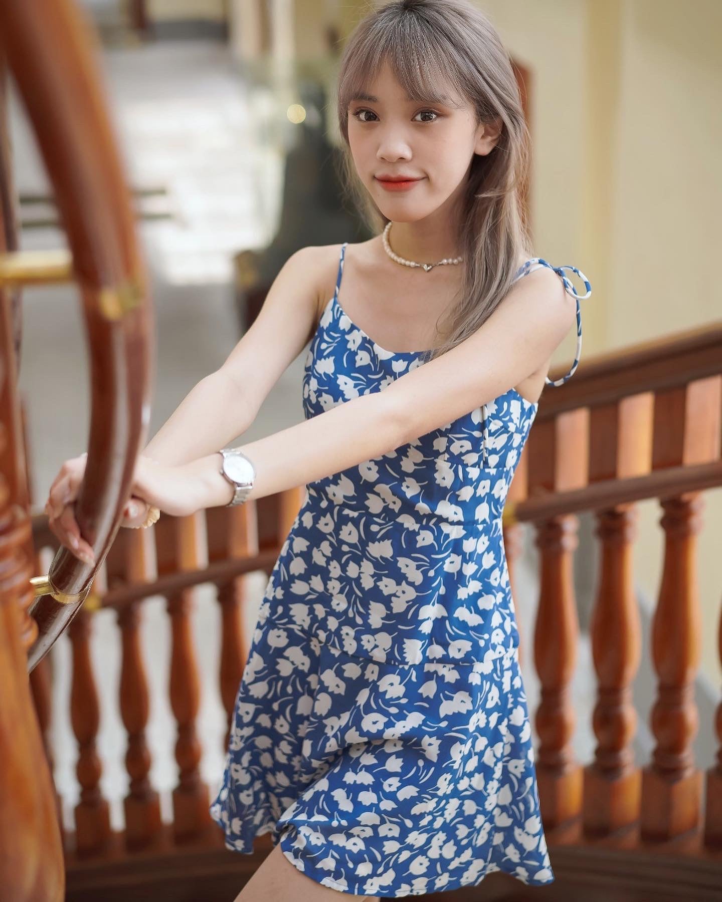 韓系吊帶碎花連身裙